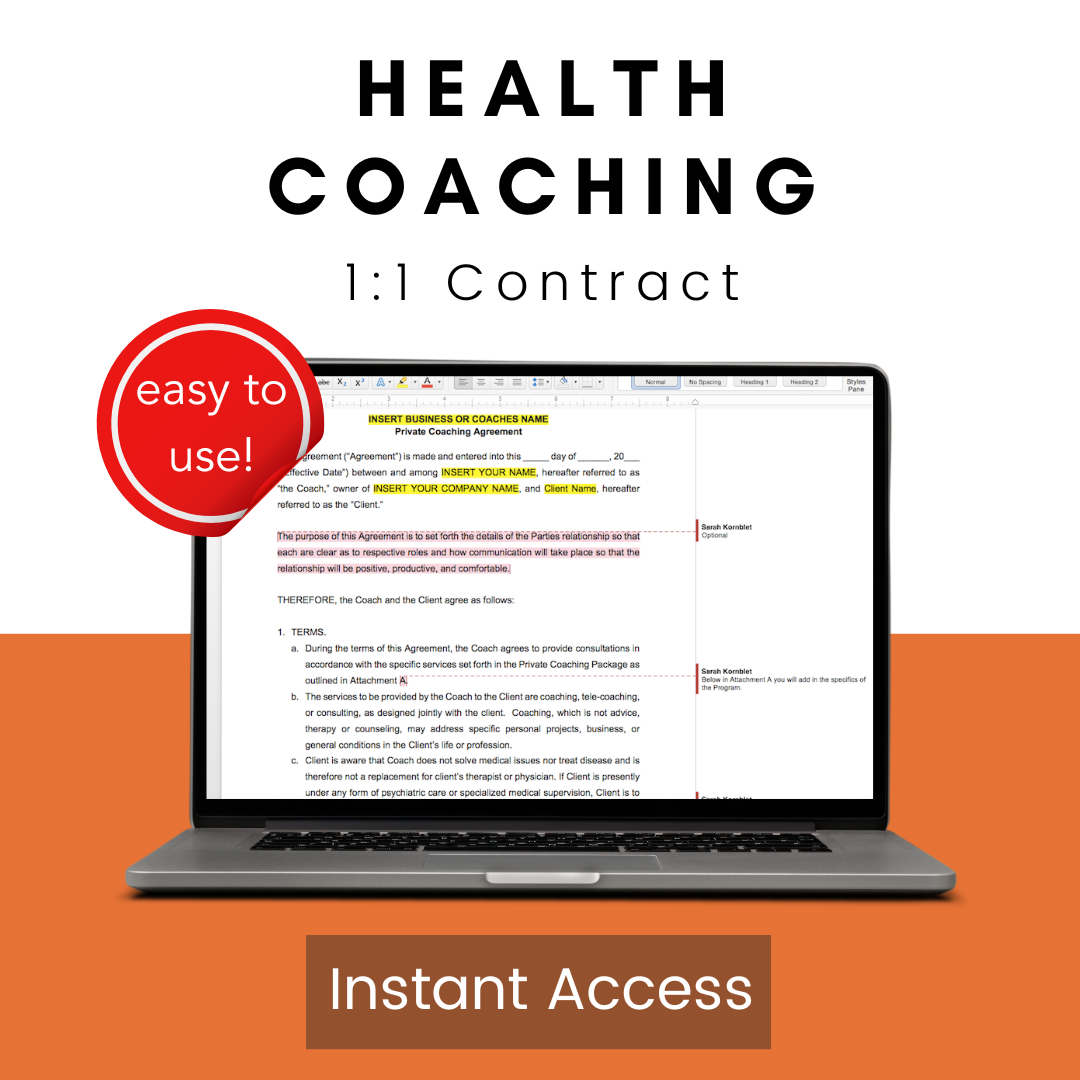 Client Agreement for Health Coaches