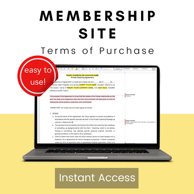 Membership Site - Terms of Purchase