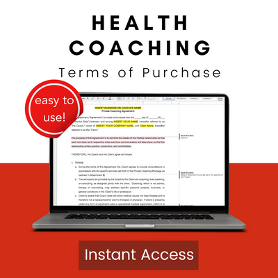 Health Coaching: Terms of Purchase Instant Access